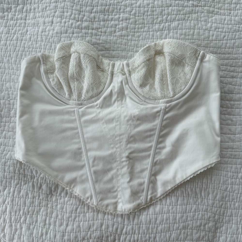 REVOLVE White Lace Bustier Top